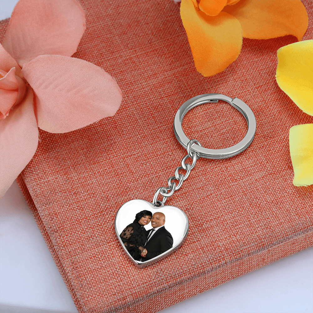 Graphic Heart with Curb Keychain Attachment - Brazeltons