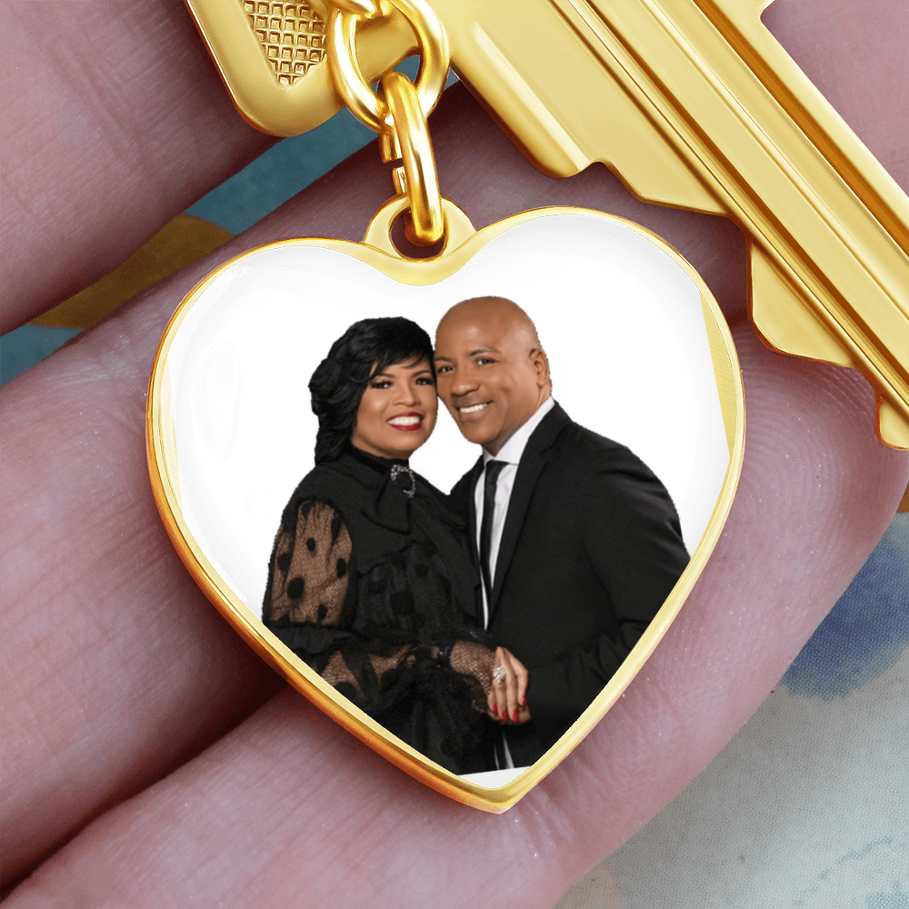 Graphic Heart with Curb Keychain Attachment - Brazeltons