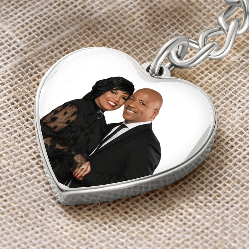 Graphic Heart with Curb Keychain Attachment  - Brazeltons