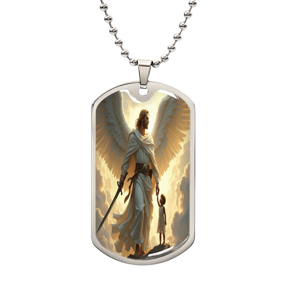 Guardian Angel Dog Tag Necklace