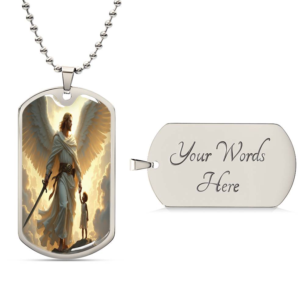 Guardian Angel Dog Tag Necklace