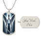 "Guardian Angel Military Dog Tag Necklace"