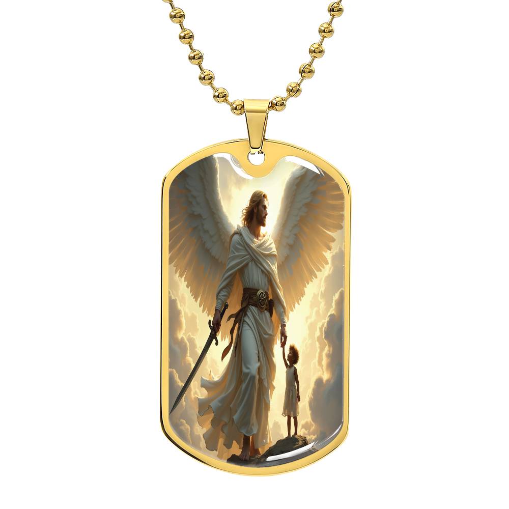 Guardian Angel Dog Tag Necklace