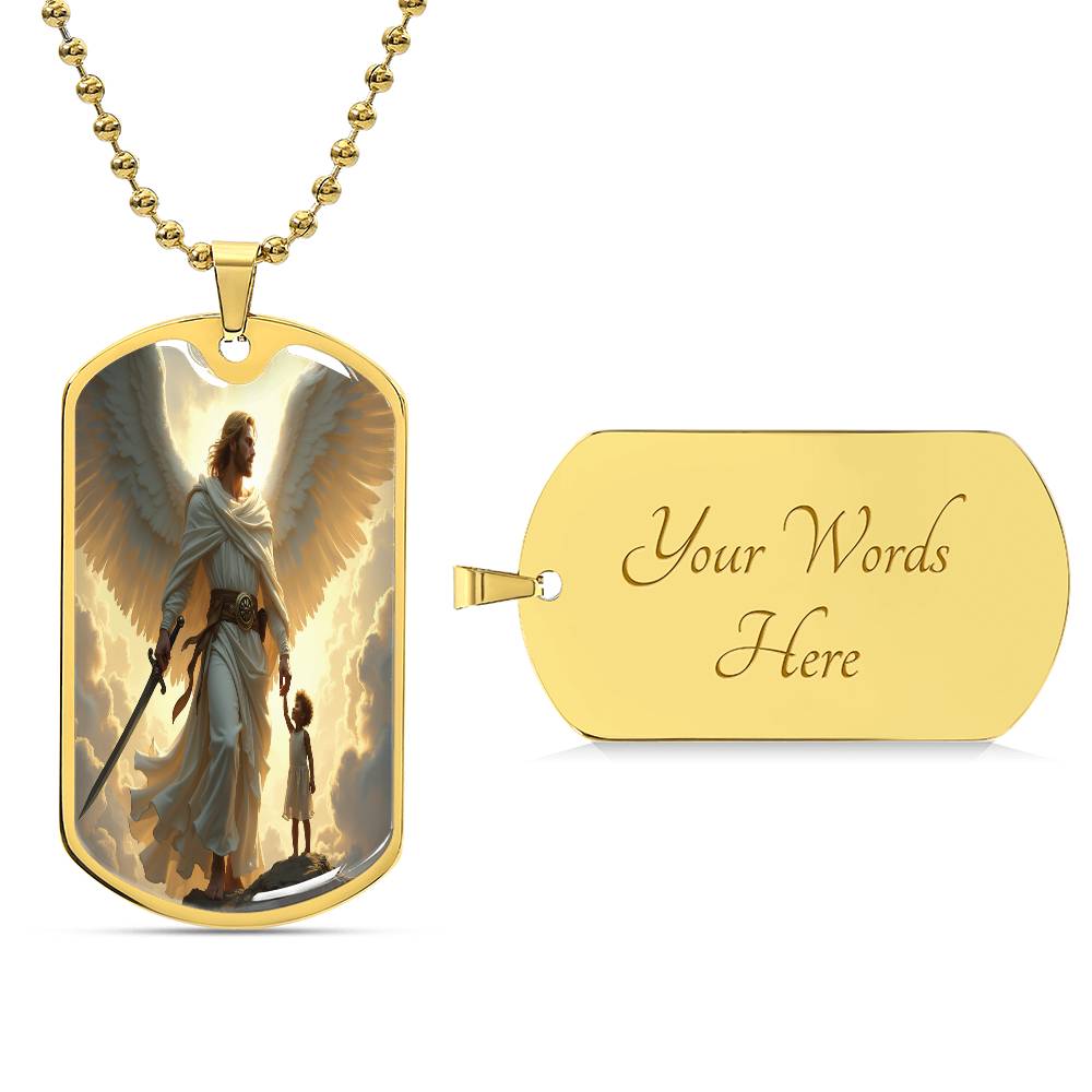 Guardian Angel Dog Tag Necklace