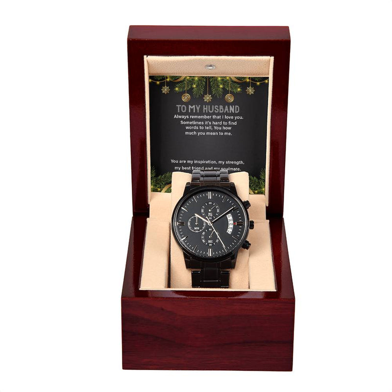 Black Chronograph Watch Christmas Edition