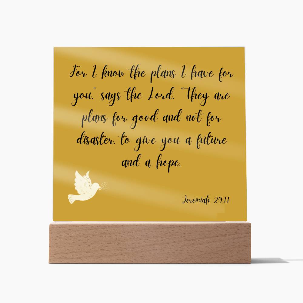 Square Acrylic Plaque - Jeremiah 29:11