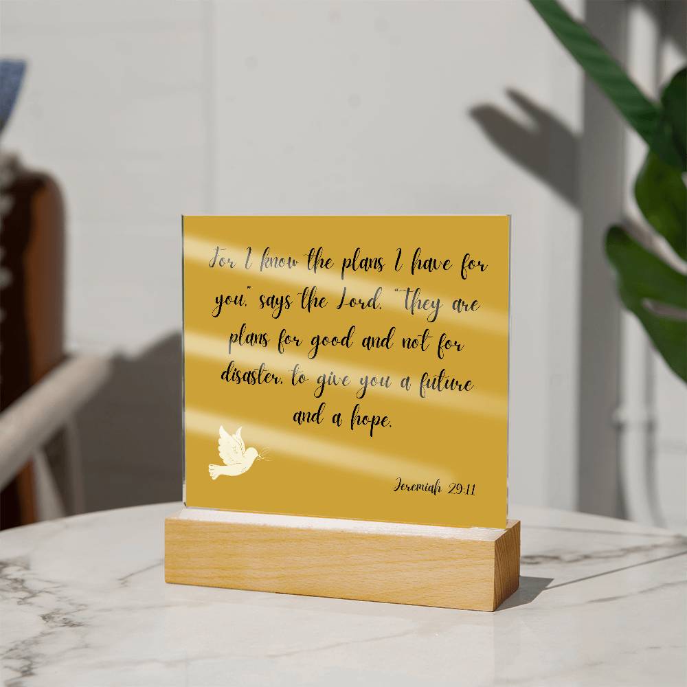 Square Acrylic Plaque - Jeremiah 29:11