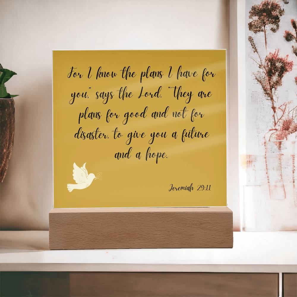 Square Acrylic Plaque - Jeremiah 29:11