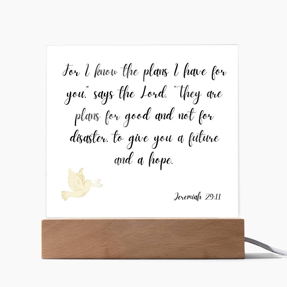 Engraved Acrylic Plaque Bible Verse - Jeremiah 29:11