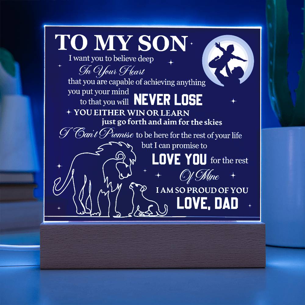 To My Son Printed Square Acrylic Plaque - From Dad - I'm So Proud of You