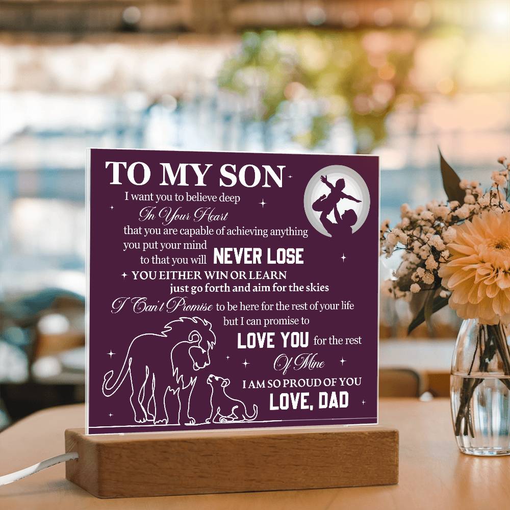 To My Son Printed Square Acrylic Plaque - From Dad - I'm So Proud of You