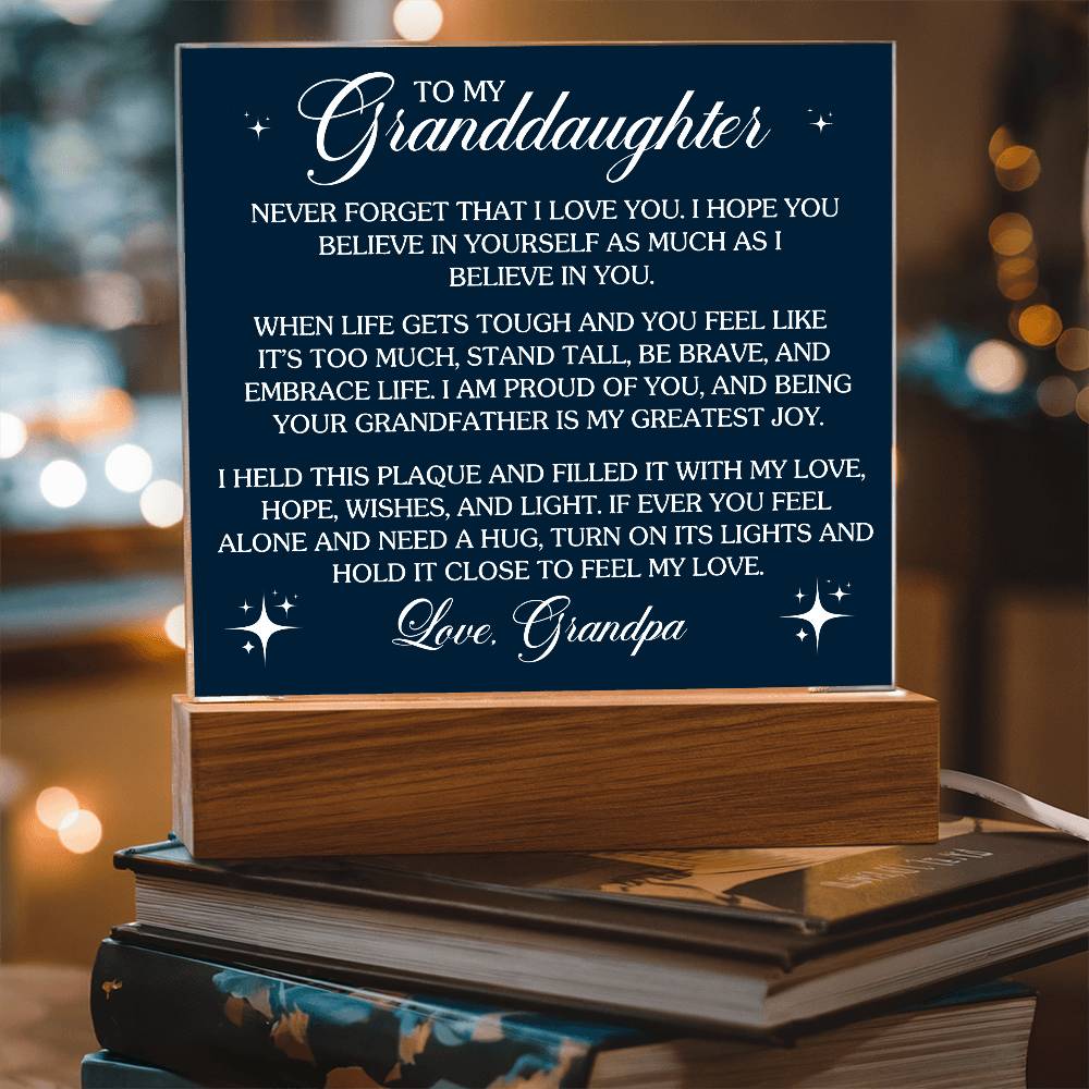 To My Granddaughter - From Grandpa - I Believe In You