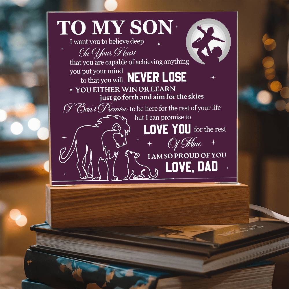 To My Son Printed Square Acrylic Plaque - From Dad - I'm So Proud of You