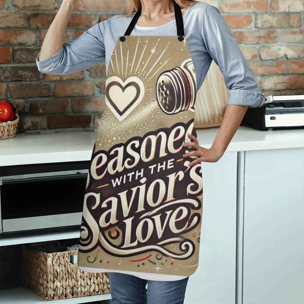 Christmas Apron - Seasoned With the Savior's Love