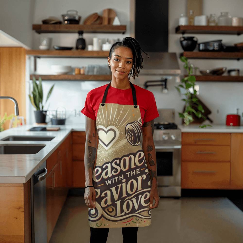 Christmas Apron - Seasoned With the Savior's Love