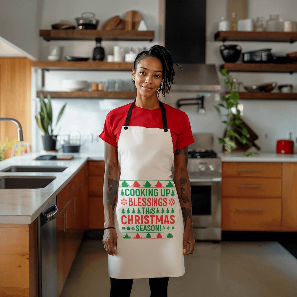 "Cooking Up Blessings This Christmas Season!" Apron