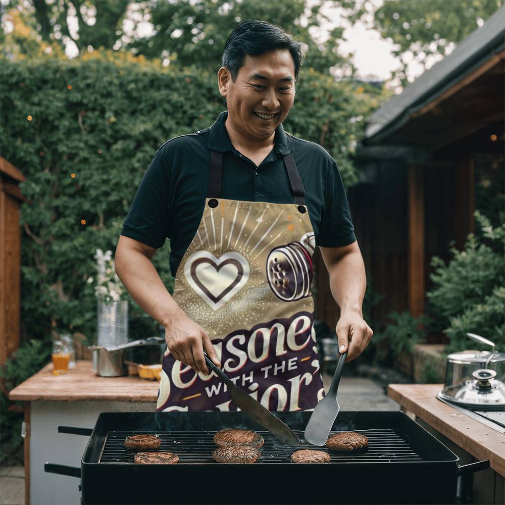 Christmas Apron - Seasoned With the Savior's Love