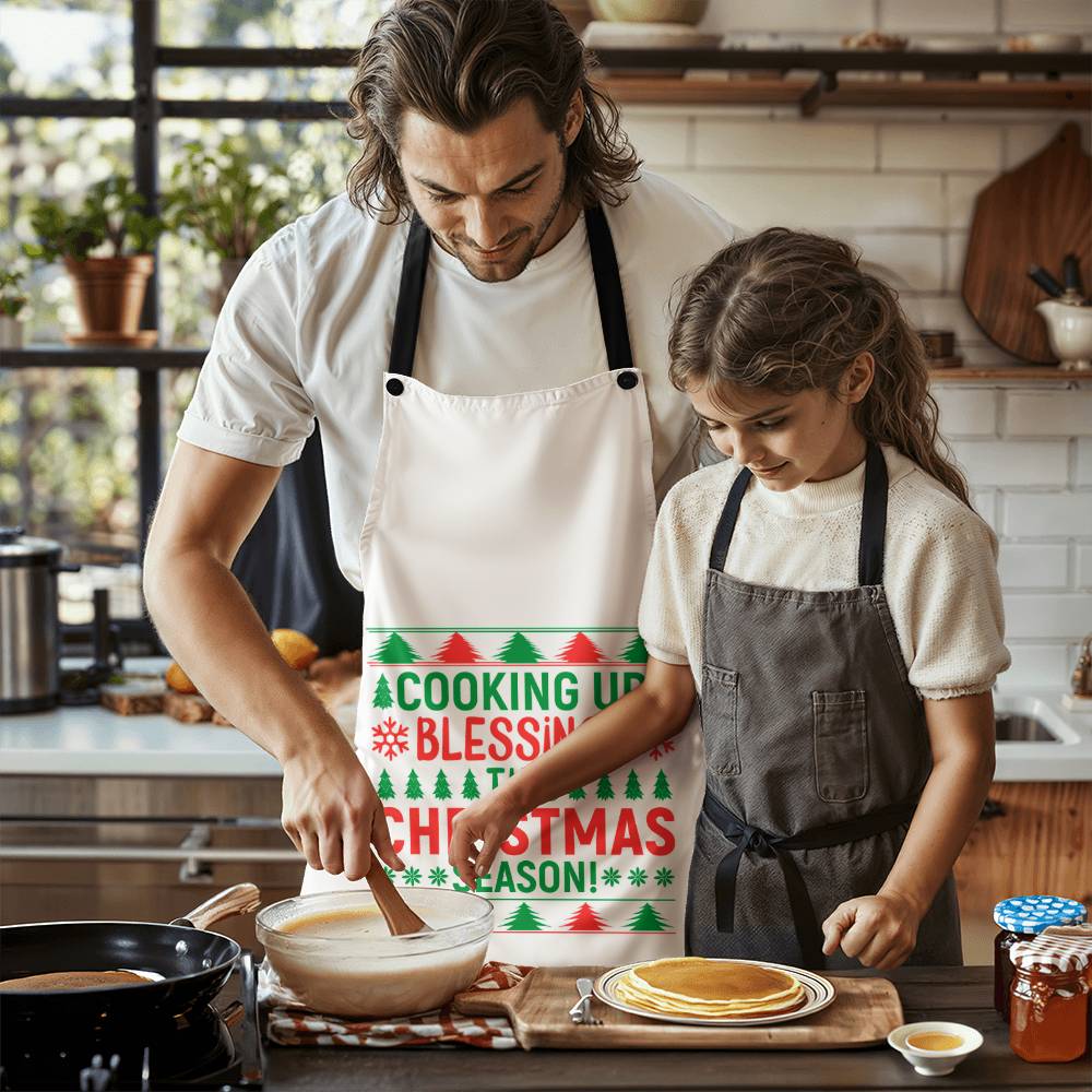 "Cooking Up Blessings This Christmas Season!" Apron