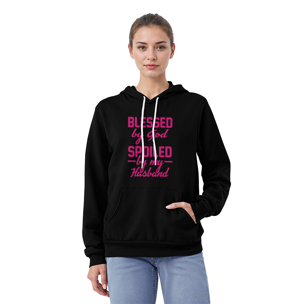 "Blessed by God, Spoiled by My Husband" Hoodie