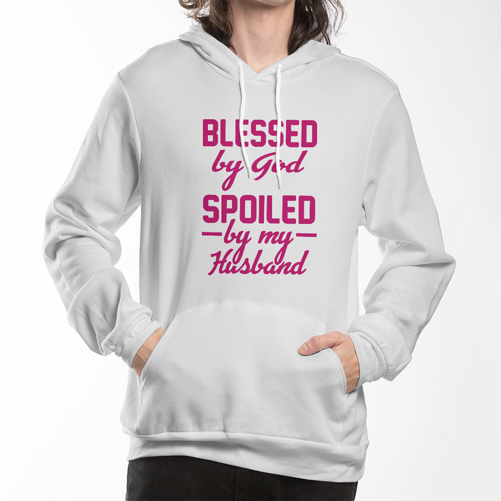 "Blessed by God, Spoiled by My Husband" Hoodie