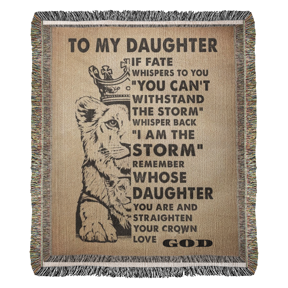 "To My Daughter, Love God" Inspirational Woven Blanket