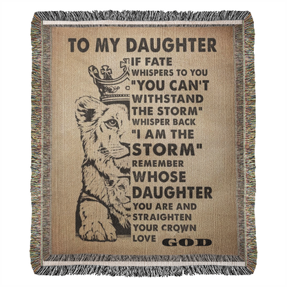 "To My Daughter, Love God" Inspirational Woven Blanket