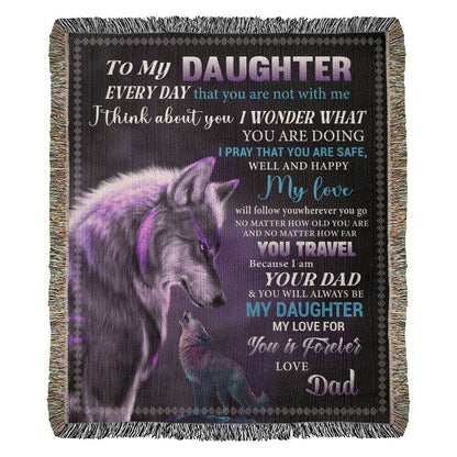 To My Daughter -  Wolf Love Blanket