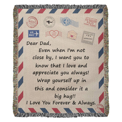 Heirloom Artwork Woven Blanket (Portrait)- Dear Dad, Love You Forever