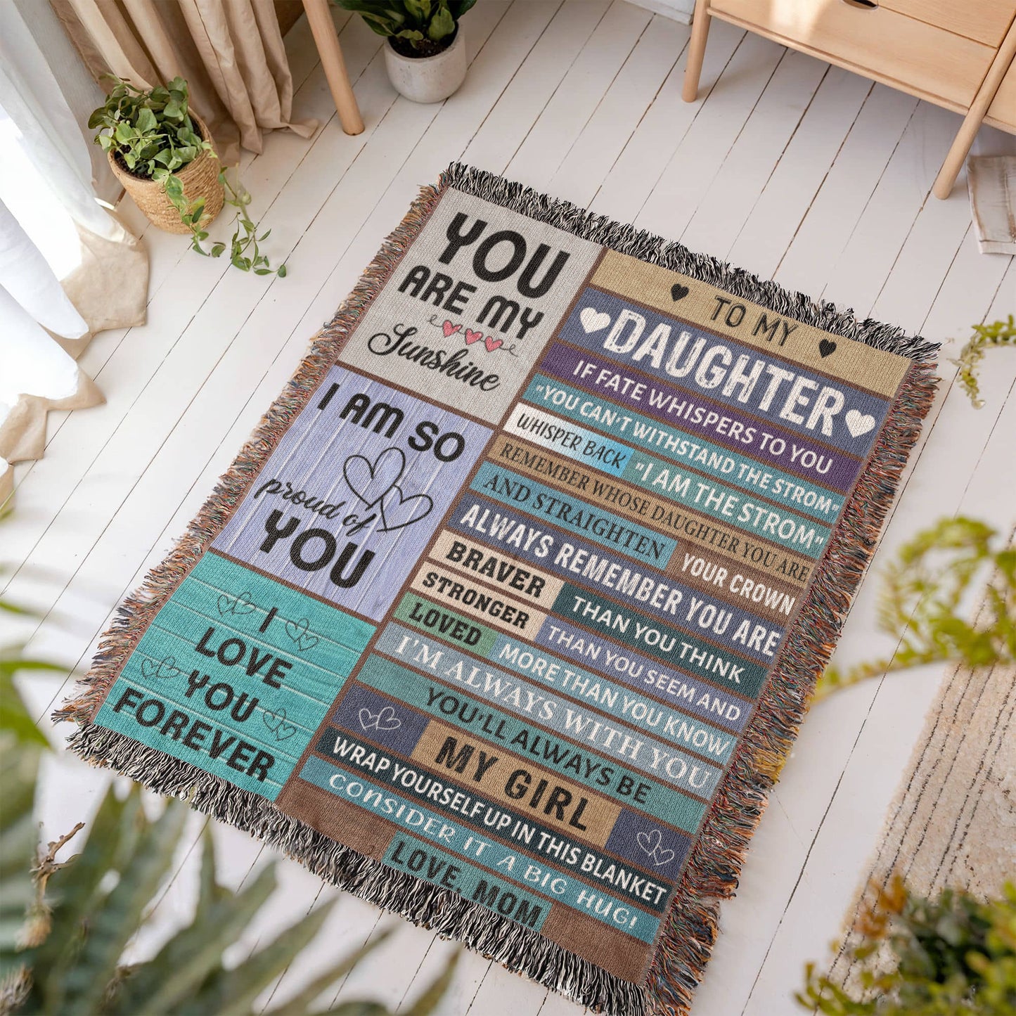 "To My Daughter - You Are My Sunshine" Blanket