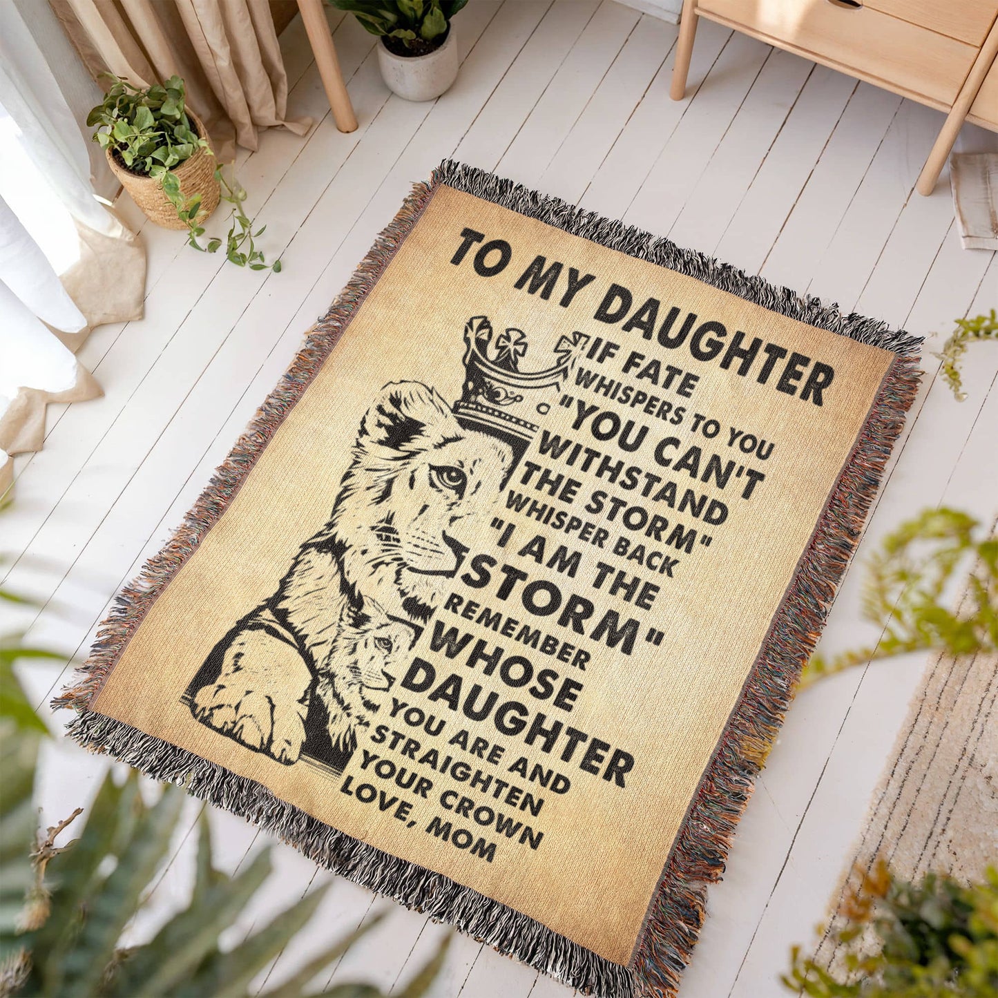 "To My Daughter - I Am The Storm" Inspirational Blanket