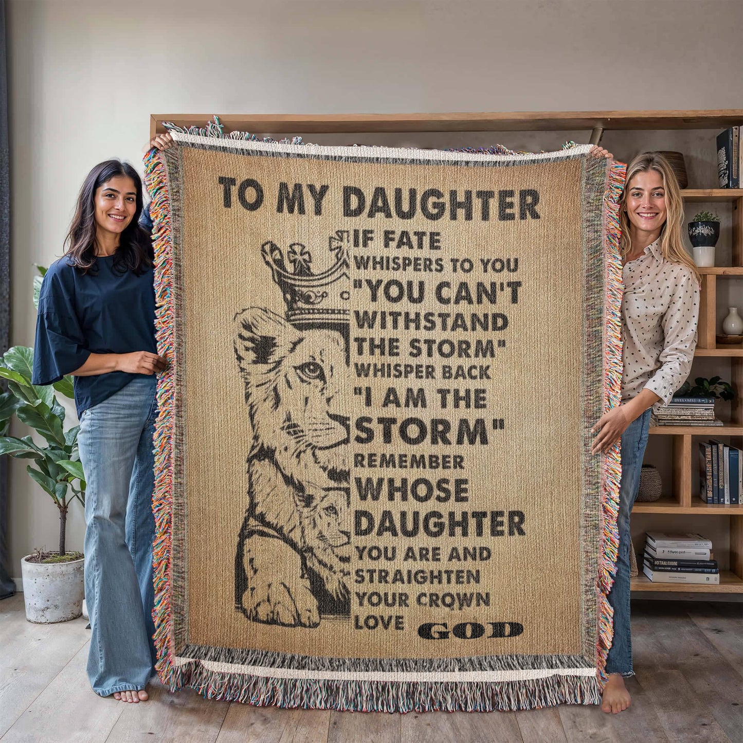 "To My Daughter, Love God" Inspirational Woven Blanket