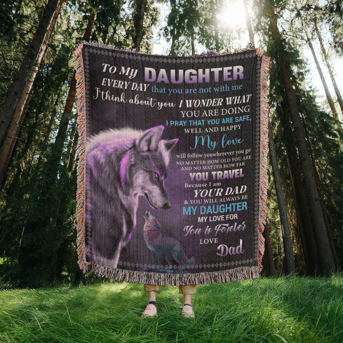 To My Daughter -  Wolf Love Blanket