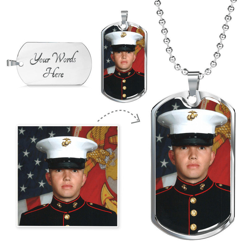 Personalized Dog Tag Photo Chain